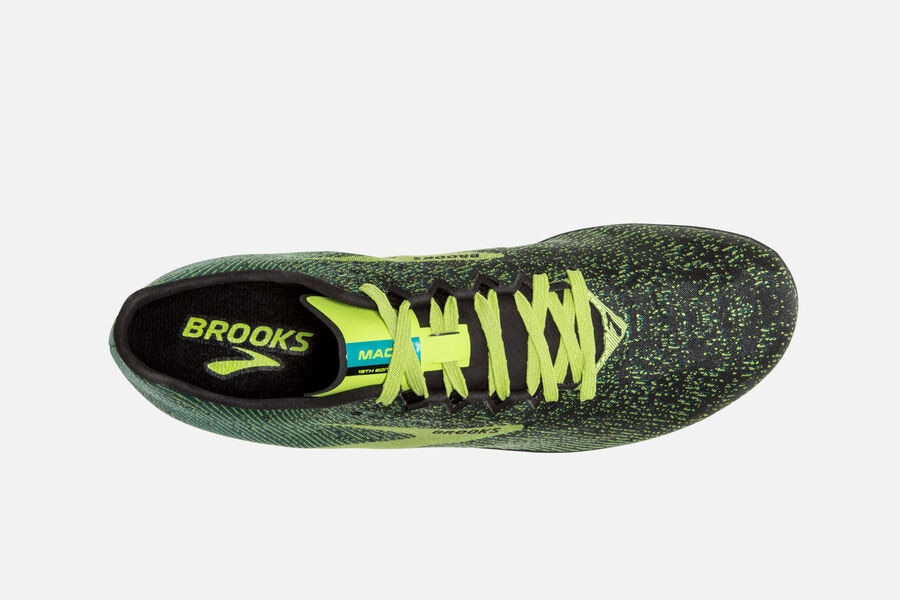 Brooks Mach 19 Spikeless Spikes Shoes Mens Black/Green 821906-ARV